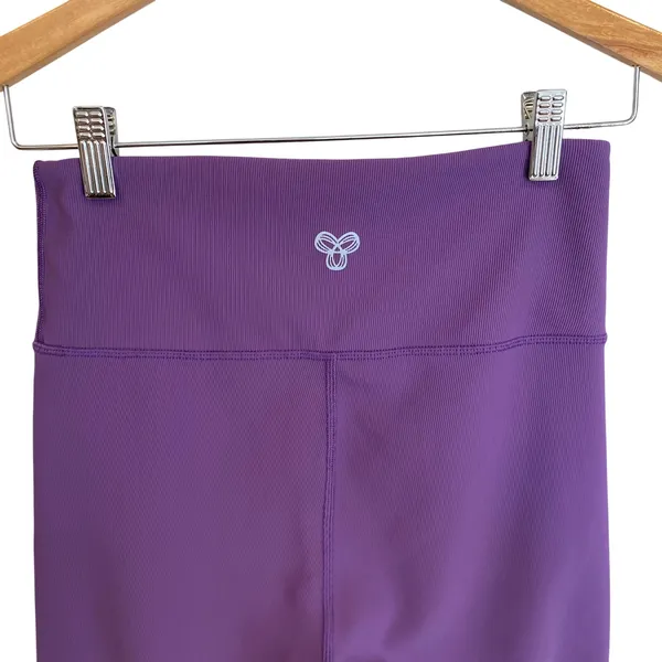 Aritzia TnAction Ribbed High-Rise 7" Biker Shorts in Breezy Purple Size Medium - Image 5