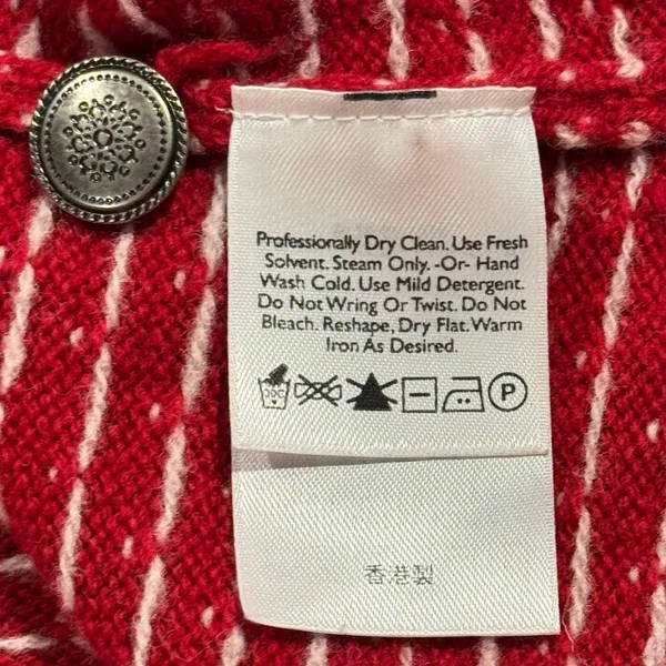 Vintage Eddie Bauer Sweater Vest Lambswool Fair Isle Nordic Holiday Red Medium - Image 3