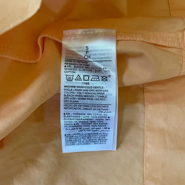 Old Navy Sunfish Orange‎ Midi Dress Small Cotton Fit Flare Summer Sundress - Image 6