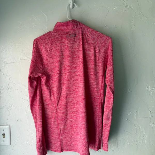 Under Armour Women's Size Medium Loose Pink‎ Half Zip Heat Gear Running Top - Image 5