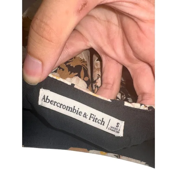 Abercrombie & Fitch Black White Brown Floral Casual Boho Tank Top Womens Size S - Image 4