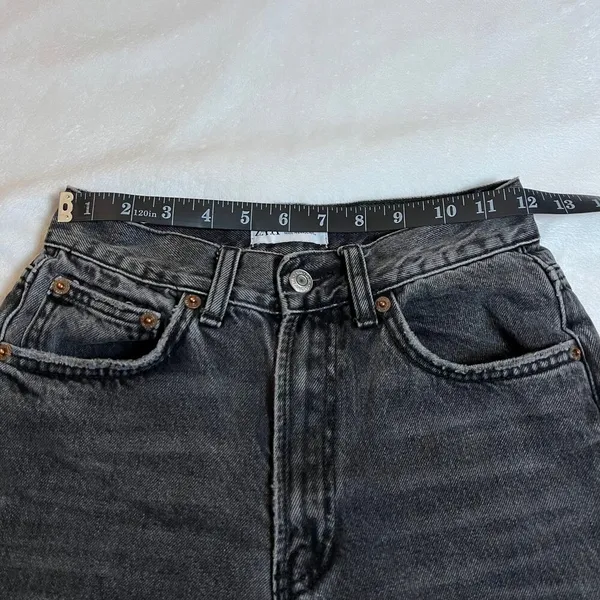 Zara Mid Rise Straight Leg Jeans Size 2 Casual Y2K Cotton Grunge 90s 2000s - Image 8
