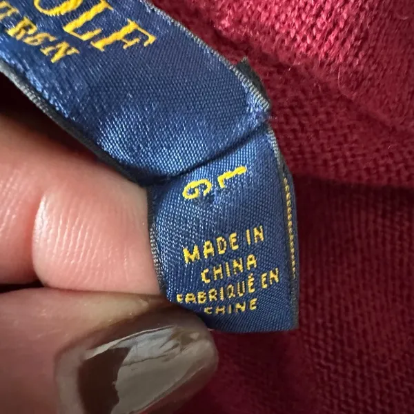 Polo Golf Ralph Lauren Women’s Cashmere Full Zip Sweater Burgundy Size L - Image 7