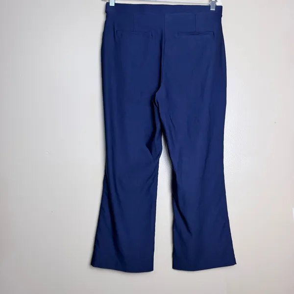 Crown & Ivy Pants Women Stretch Pull On Flare Workwear Trousers Size L Navy - Image 2