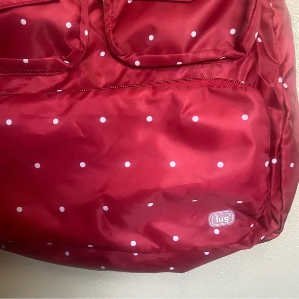 Lug polka dot Red and white Bag‎ Lightweight packable Tote Bag - Image 5