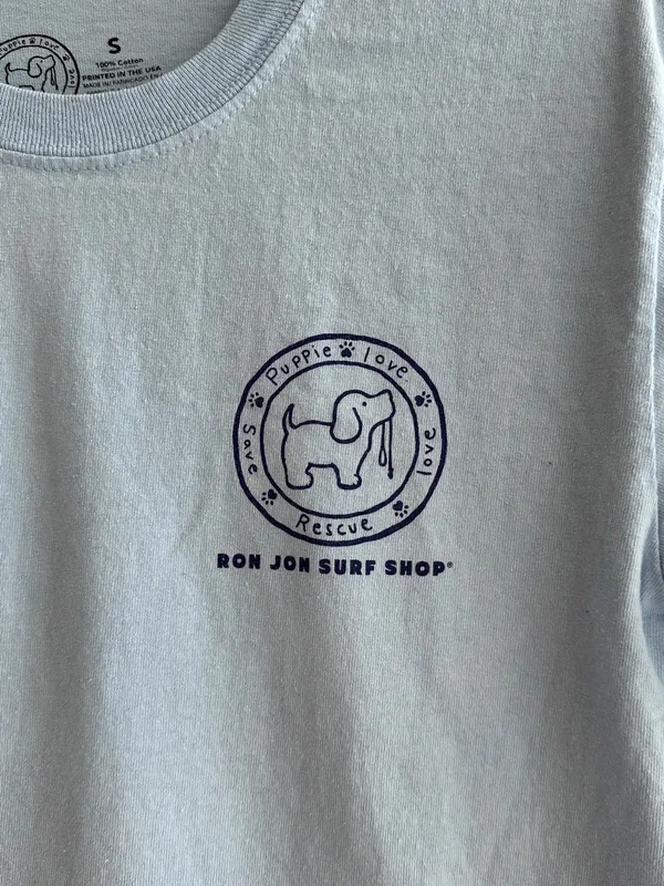 Puppie Love - Ron Jon Surf Shop Blue Long Sleeve T-Shirt, Size Small - Image 7