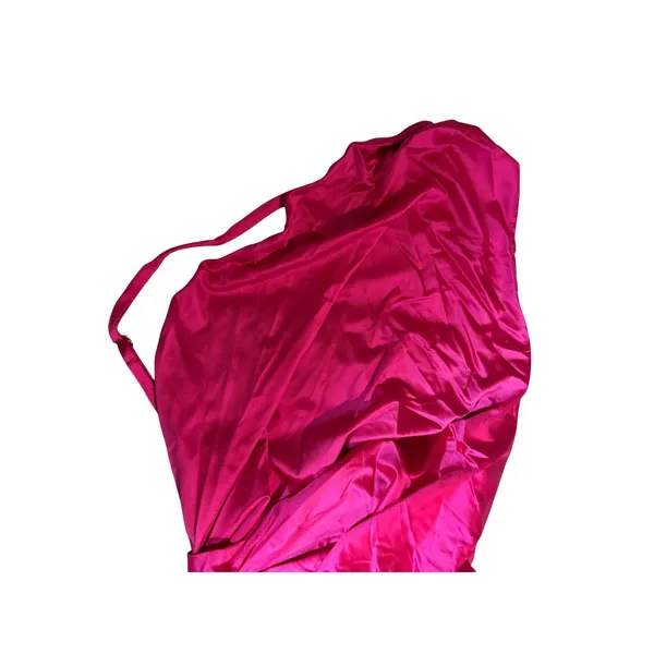 NWT OYS Small Rose Red‎ Pink Wedding Prom One Shoulder Satin Ruched Bodycon Maxi - Image 6
