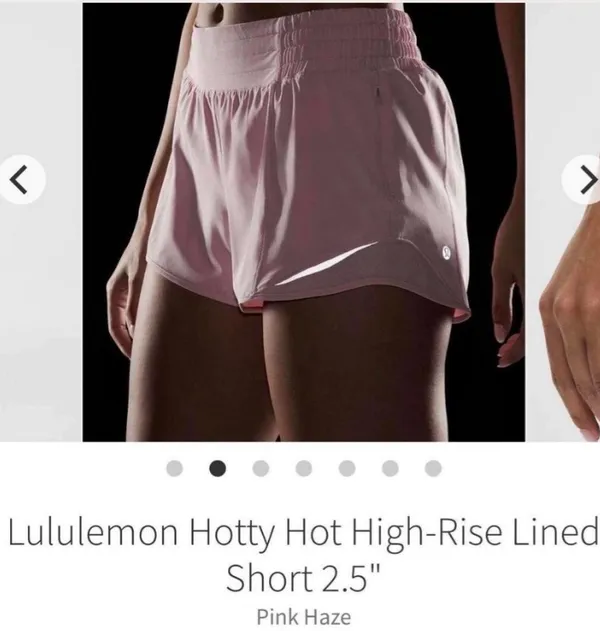 Lululemon Hotty Hot High-Rise Shorts 2.5” Pink Haze Size 4 - Image 6