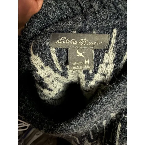 Eddie Bauer Wool Blend Fair Isle Pattern Sweater Women's Medium Vintage - Image 6