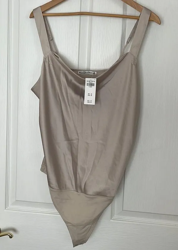 Abercrombie Wide Strap Cowlneck Cami Thong Bodysuit - Image 2