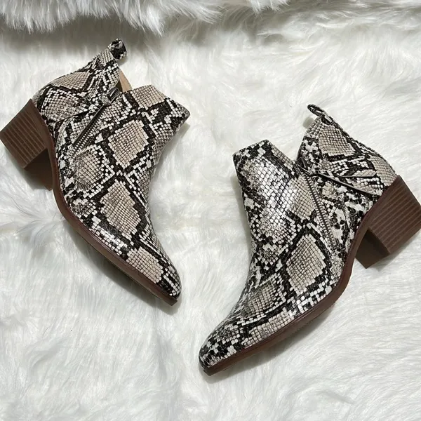 MIA Snakeskin Pointed Toe Short Heel Ankle Bootie‎ Boots Size 8. B67 - Image 3