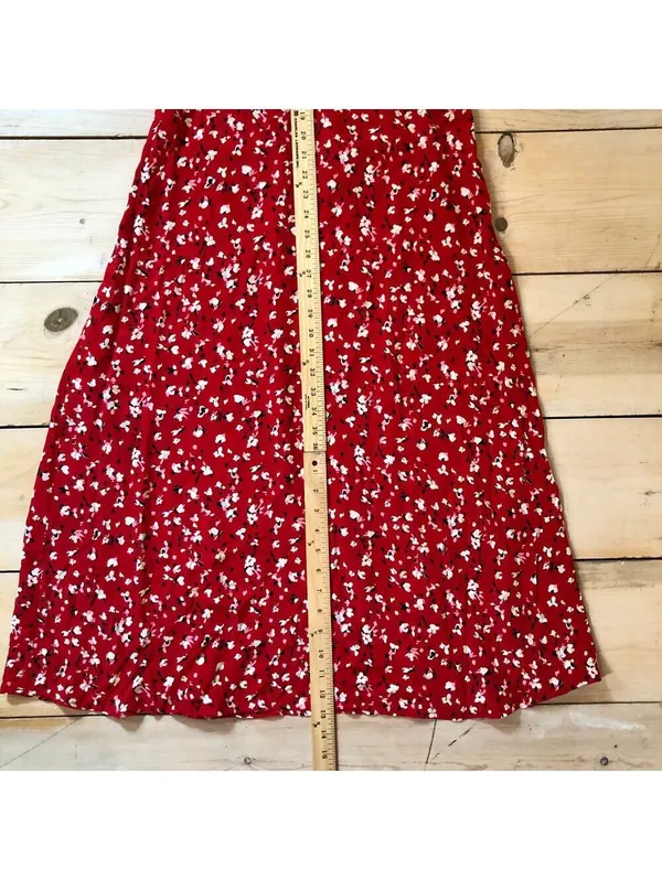 A New Day NWT Women's Short Sleeve Maxi Sundress Red Floral Size 2 - Image 12