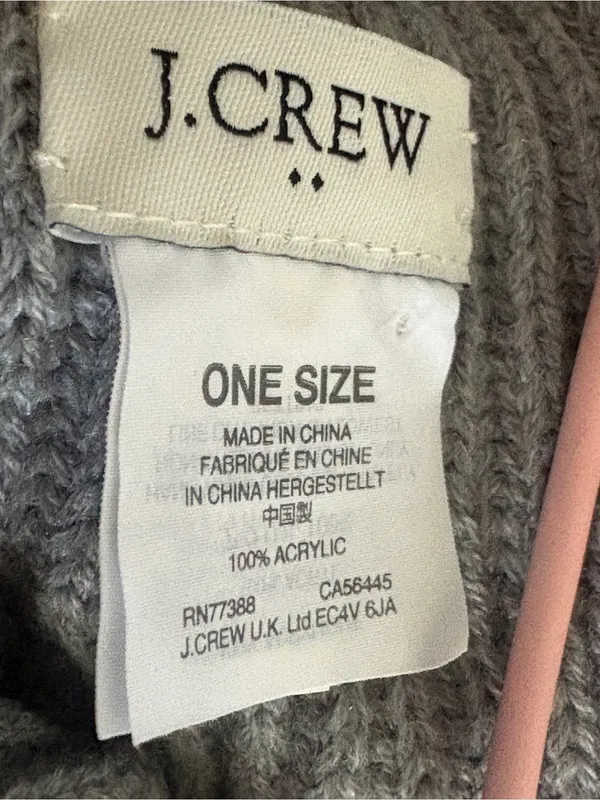 J. Crew Classic Knit Scarf with Pearl Accents - Light Gray - Image 2