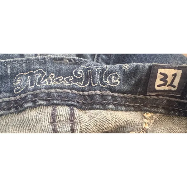 Miss‎ Me Bootcut Jeans Womens 31 Blue Excellent Angel Wing Studded JP5331B4 - Image 5