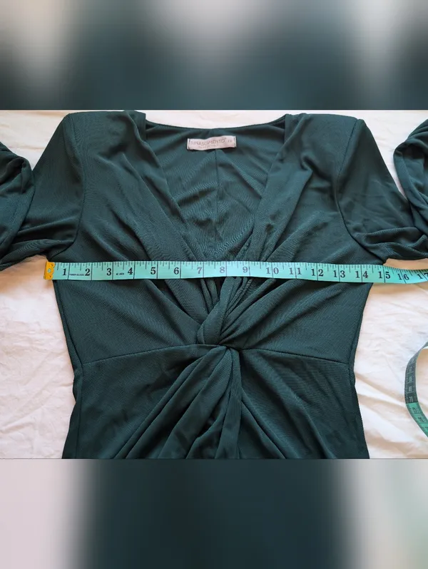 Rinascimento Formal Twist Front Long Sleeve Maxi Dress XSmall Dark Green - Image 6