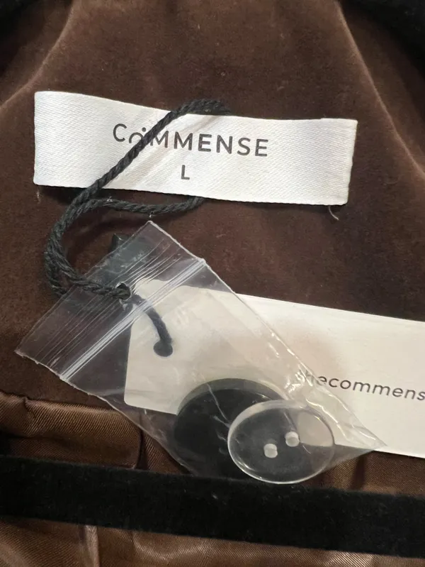 Commense Lapel Oversized Faux Suede Jacket NWT Large Dark Brown Double Breasted - Image 6