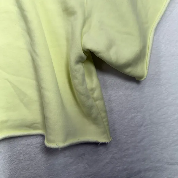 American Eagle XXL Cropped Sweatshirt Yellow Short Sleeve Raw Hem Boxy Fit Top - Image 3
