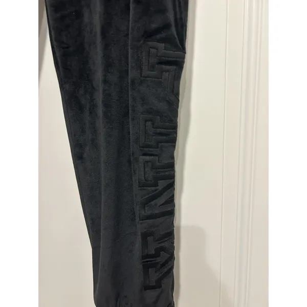 New PINK Victoria’s Secret Women’s Black Velour Jogger Pant Pockets Size XL Cozy - Image 5