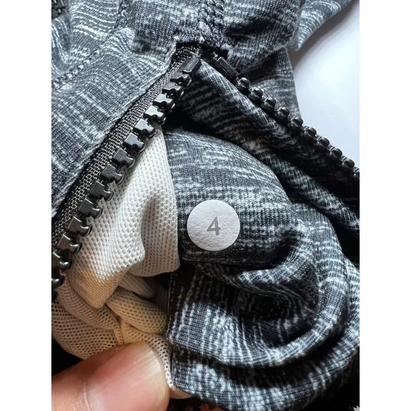 lululemon Define Track Jacket Space Dye Full Zip Pockets Gray Pink Size 4 - Image 4