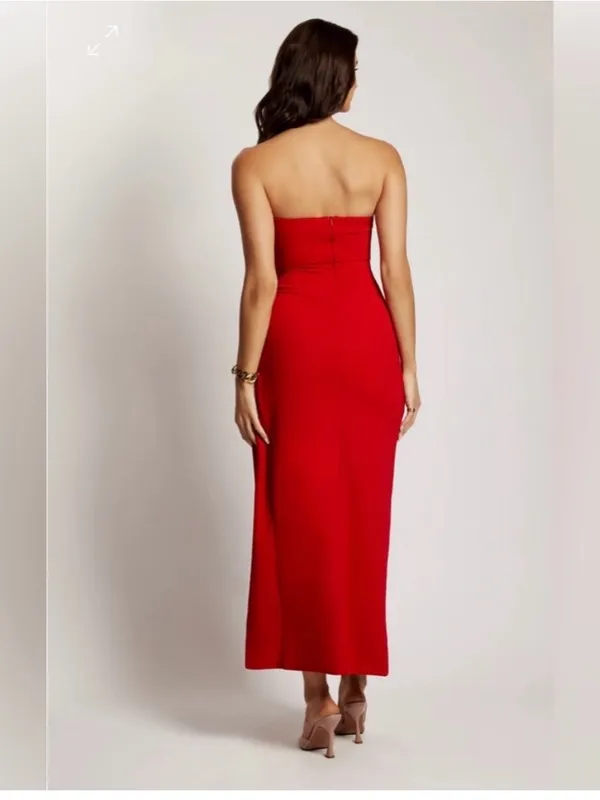 Meshki Rachel Midaxi Split Front Dress size XS red EUC - Image 2