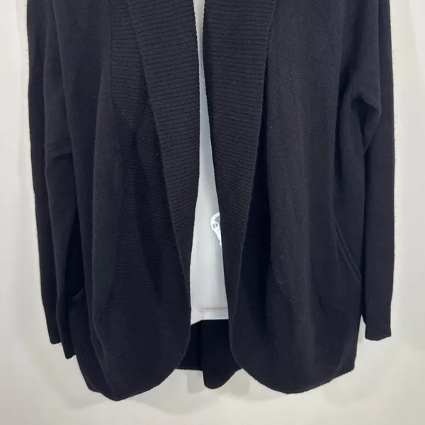 Quince Black 100% Mongolian Cashmere Shawl Cardigan Women Large NWT Luxury Knit - Image 4