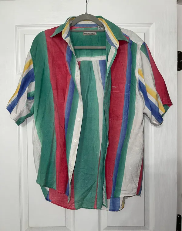 Vintage Striped Button Down Shirt - Image 2