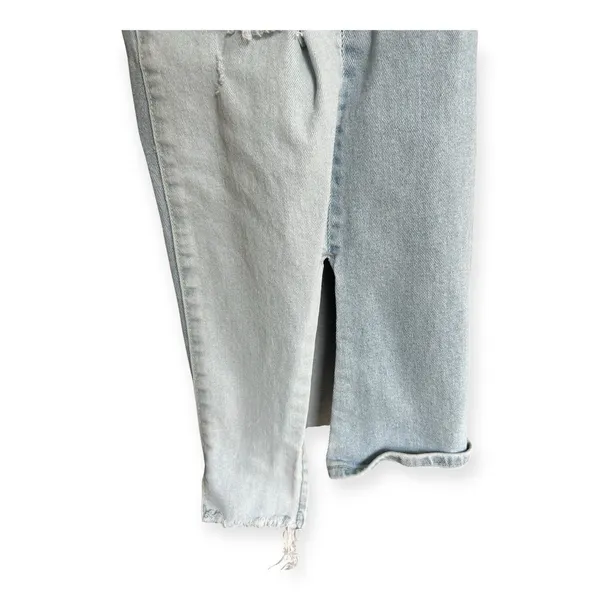 Driftwood Cece Wide Leg Split Hem Jeans Light Wash Two Tone sz 30 Boho Hippie - Image 6