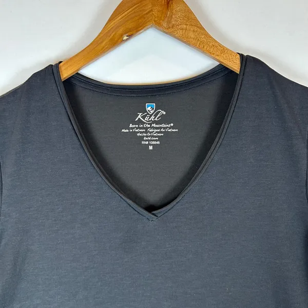 Kuhl Womens Black V Neck Short Sleeve T Shirt‎ Top Size M Casual - Image 10