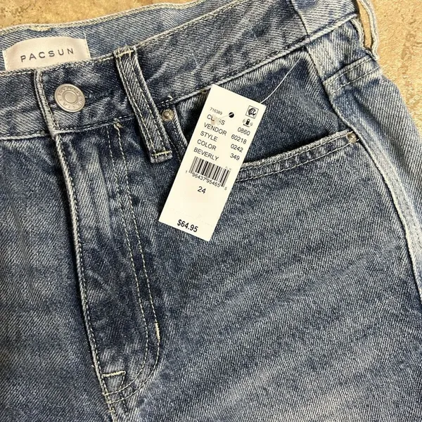 Pacsun Blue Baggy Fit Wide Leg Two Tone Jeans(Size 24) - Image 11