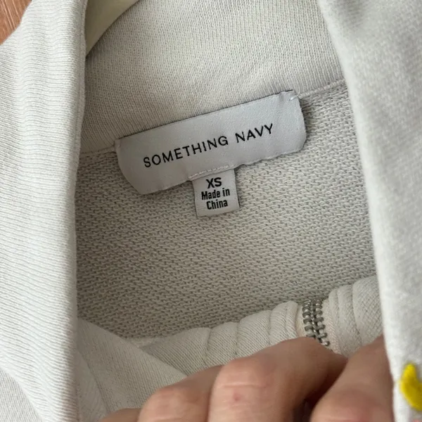 Something Navy Rainbow Applique set 1/4 zip crop pullover sweatpants embroidery - Image 4