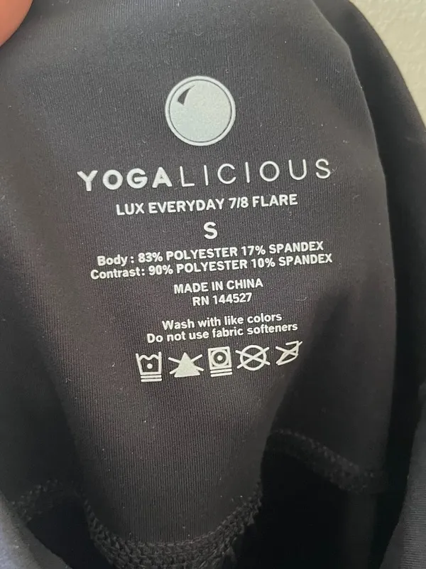 YOGALICIOUS Sz S Pull On Black Lux Comfort 7/8 Flare Leggings - Image 2