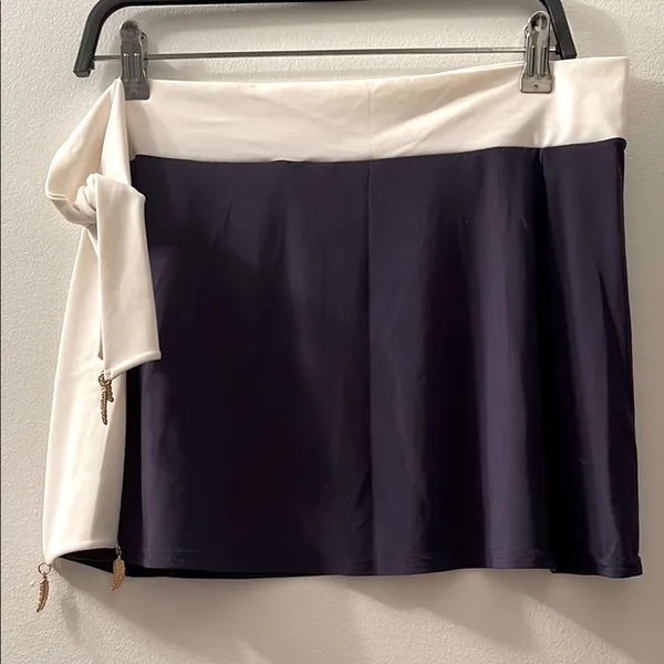 Swim Bathing Suit Blue & White Cover Up Skirt - Image 2