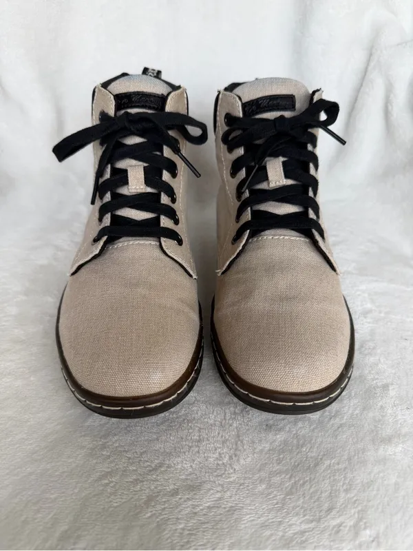 Dr. Martens Shoes Maelly Womens Size 8 Khaki Canvas Lace Up Air Wair AW004 - Image 4
