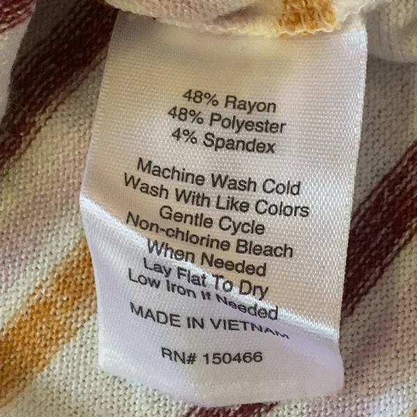 Market & Spruce hoodie women’s XL cream maroon orange stripe front pocke… - Image 3