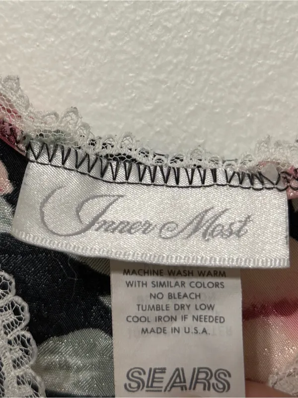 Vintage Floral Lace Cami Size Medium Tank Top USA Sears 90s Y2K - Image 3