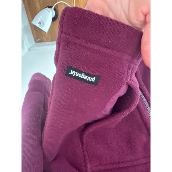 Patagonia Synchilla Fleece Jacket Womens XS Berry Purple Full Zip Sherpa Trim - Image 2