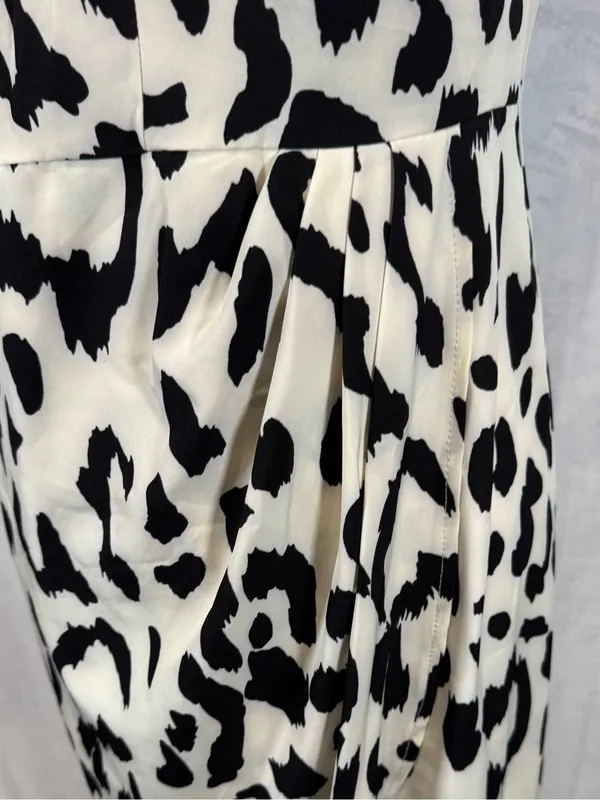 SheIn Animal print cross neck faux wrap midi dress size medium - Image 6