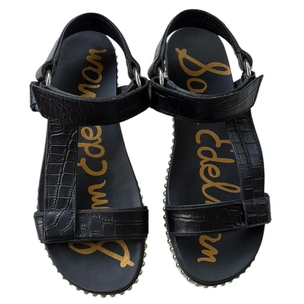 EUC Sam Edelman Leather Annalise Studded Sandals Black Size 6.5 - Image 2