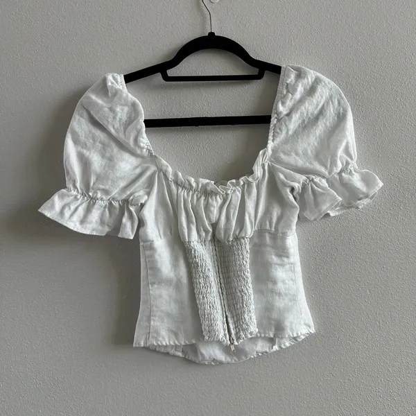 Reformation linen Salina top  Size 4 - Image 3