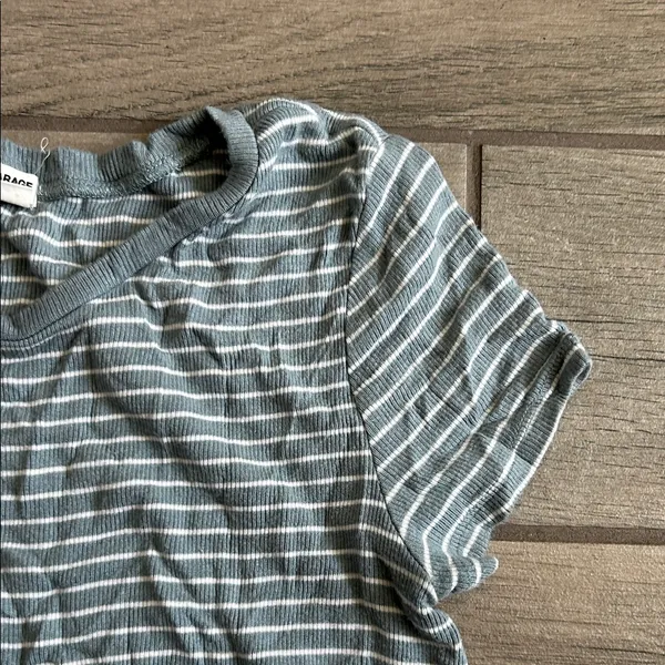 Garage Gray blue Striped Short Sleeve Tee - Image 3