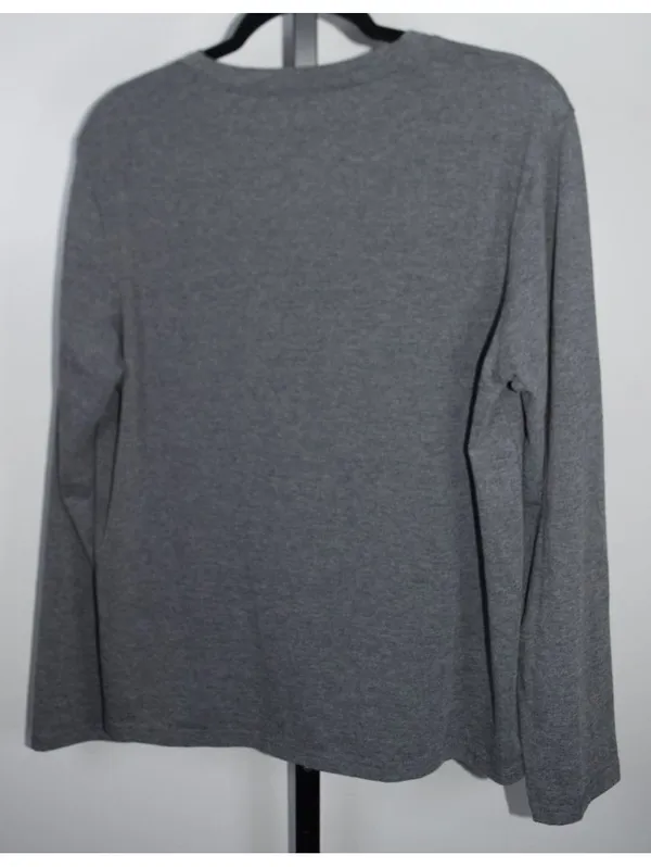 Overstimulated Gray Graphic Long Sleeve Tee Casual Statement Top Size XL - Image 2