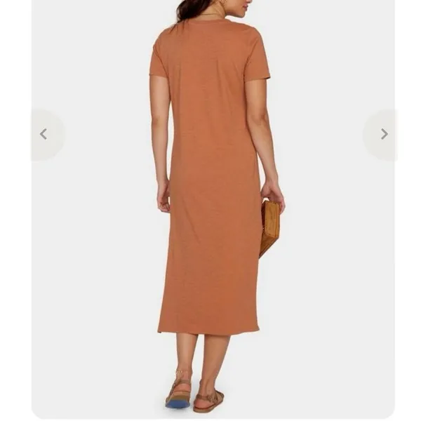 MATE The Label Dana Midi T-Shirt Dress 100% Organic Cotton Clay Size XS - Image 3