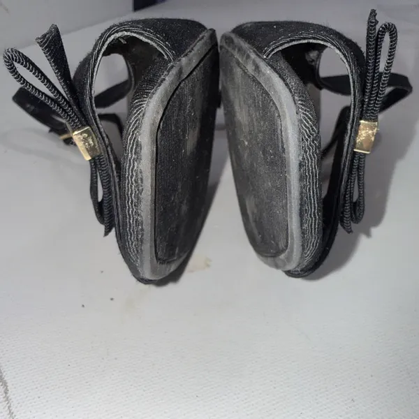 Coach & Four Black Classic Square Slingback Bow Minimalist Career Kitten Heels 9 - Image 10