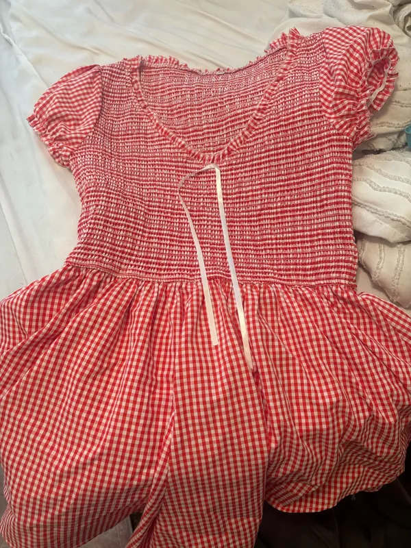 Red Gingham Dress Boutique Dress - Image 7