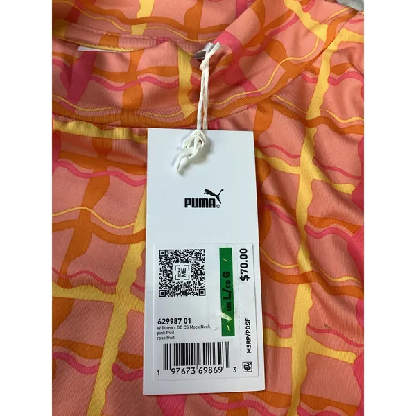 Puma‎ x Dani Danzey Cloudspun Mock Neck Top Pink Fruit 629987 01 Womens Large - Image 4