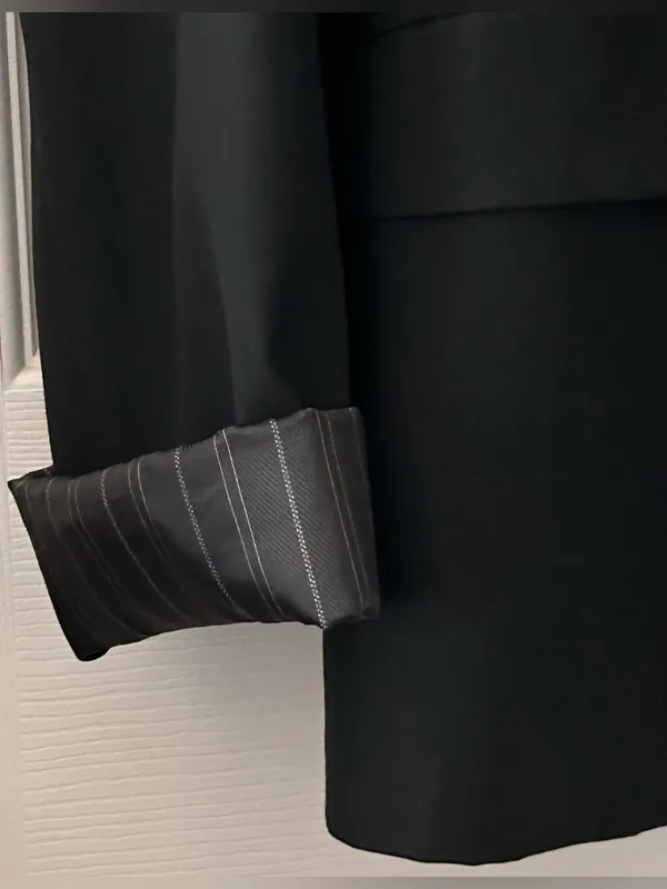 The Limited Black Collection Fitted Blazer Pinstripe Sleeve Cuff Y2K Old Money - Image 5