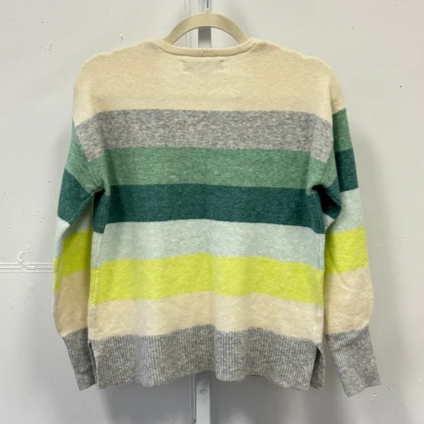 NWT Loft Striped V-Neck Sweater Women's XS Pastel Colorblock‎ Knit Pullover - Image 2