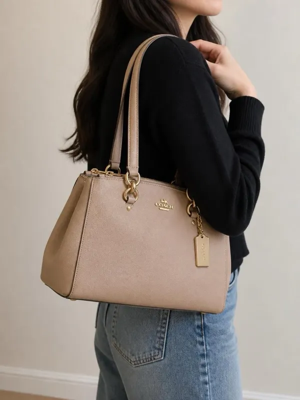 Coach Crossgrain Leather Mini Christie Carryall Handbag - Image 3