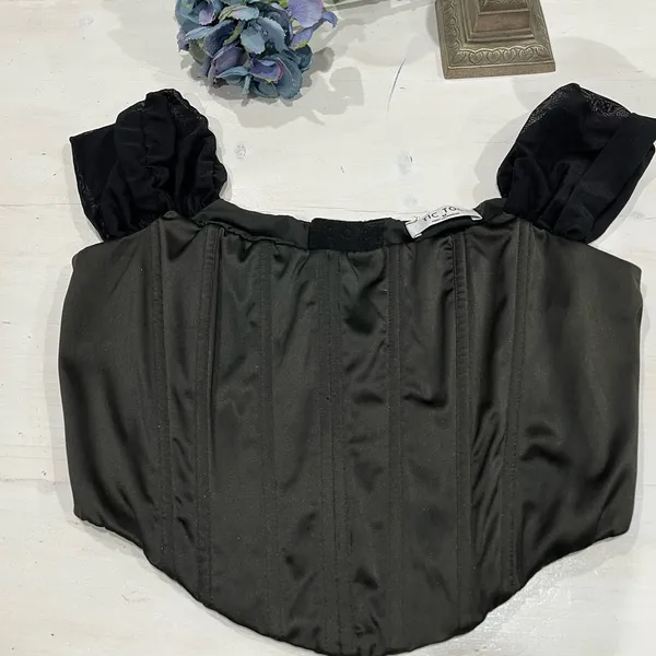 Tic Toc Black Corset with‎ see through thick straps size M - Image 2