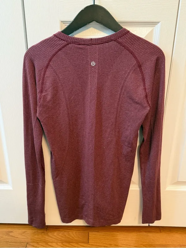 Lululemon Swiftly Tech Long Sleeve Crew in Heathered Rosewood - Image 3